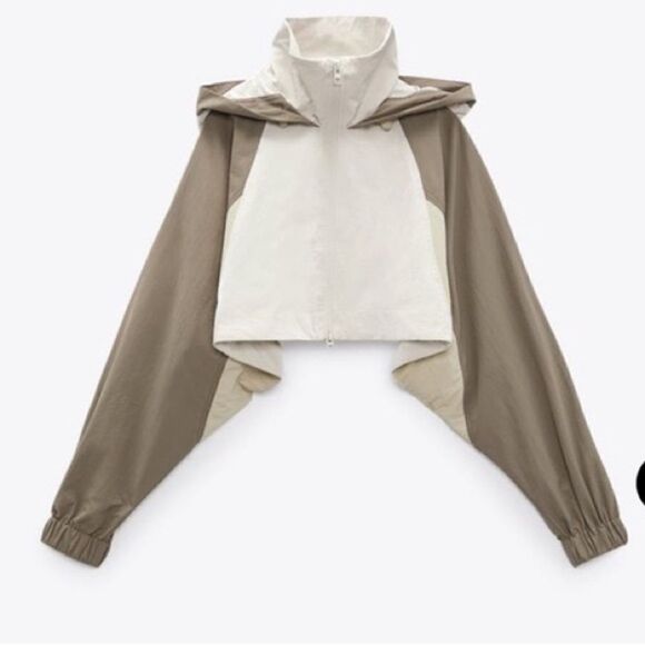 NWT Zara 2 in 1 Parachute Jacket convertible detachable Raincoat Sz XS-S - Picture 5 of 14